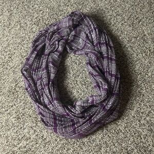 Echo Purple Striped Sparkly Infinity Scarf One Size Spring
